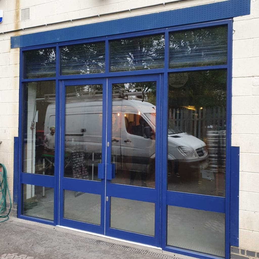 Commercial Aluminium shopfront with double doors