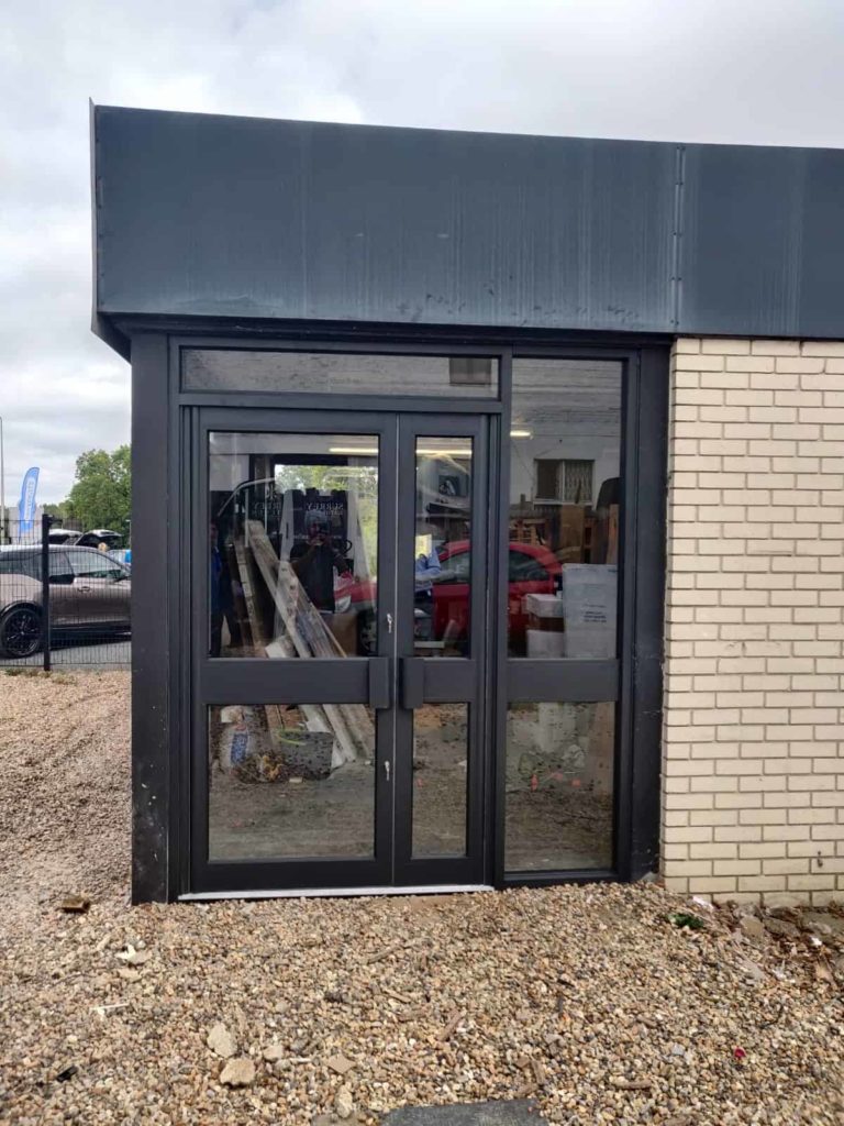 shop entrance glass doors